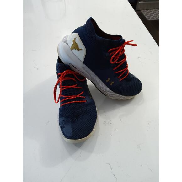 Under Armor project Rock 2 training athletic shoes size 7.5 women. Navy red wht - Picture 7 of 9